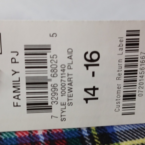 Family Pjs Kids Girls Stewart Plaid Nightgown Pajama Holiday Size 14-16 - Picture 5 of 5